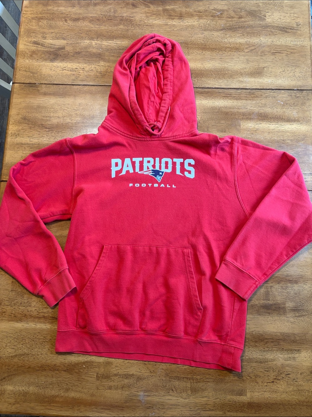 NFL Patriots Red Hooded Zip-Up Style Sweater